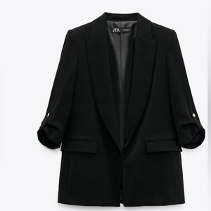 Zara Black Open Blazer